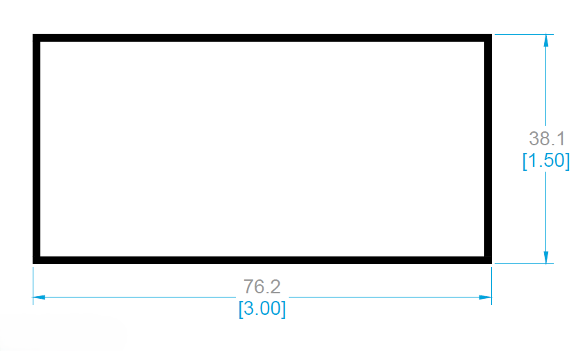 TUBO RECTANGULAR DE 3" X 1 1/2"