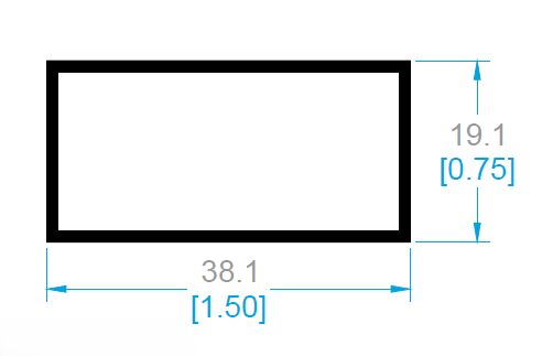 TUBO RECTANGULAR DE 1 1/2" X 3/4"