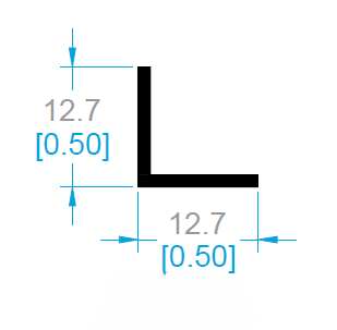 ÁNGULO DE 1/2" X 0.050"
