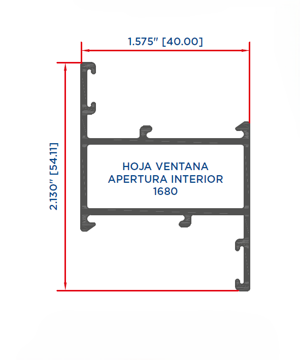 HOJA VENTANA APERTURA INTERIOR