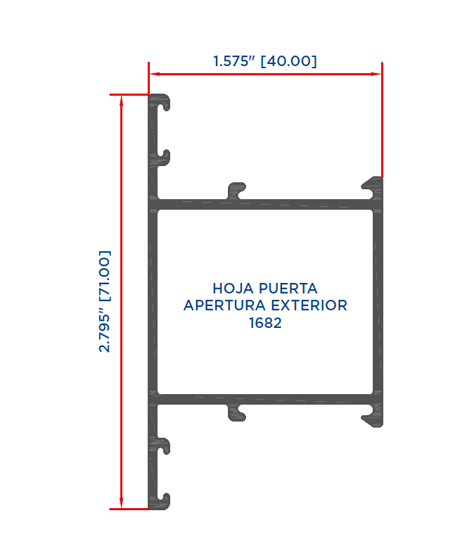 HOJA PUERTA APERTURA EXTERIOR