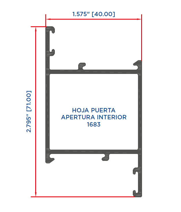 HOJA PUERTA APERTURA INTERIOR