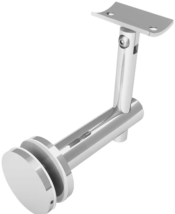 SOPORTE ETZATLAN AC INOX 304 VIDRIO-TUBO 2" CRISTAL 10mm