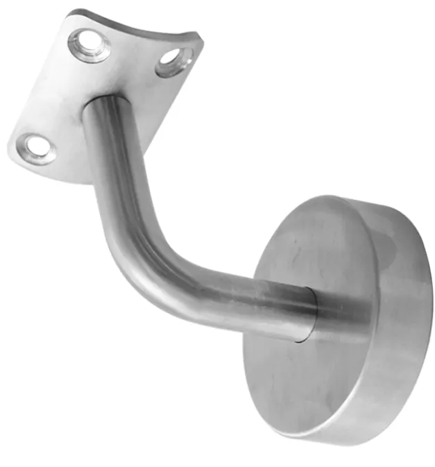 SOPORTE TECALITLAN AC INOX 304 MURO-TUBO 2" CRISTAL 10mm NEGRO